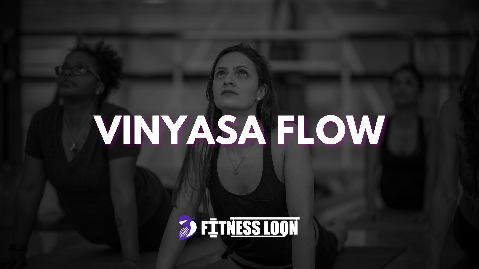 Vinyasa flow yoga class in studio